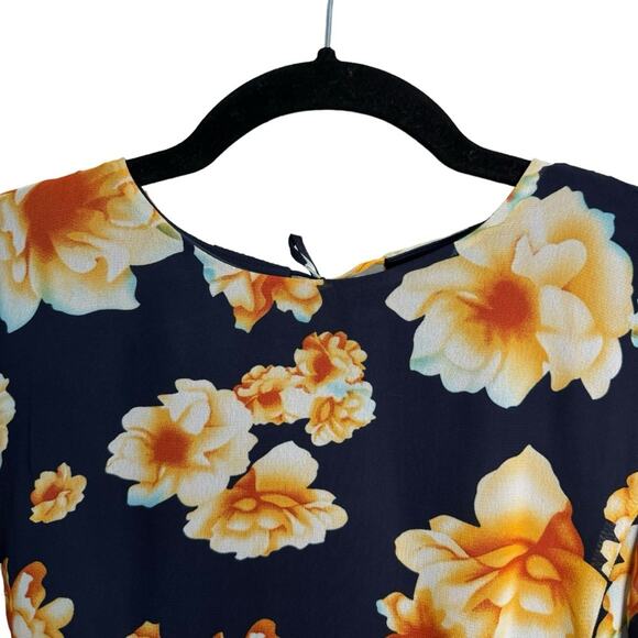 Betsey Johnson Navy Floral Back Tie Fit and Flare Dress - Picture 6 of 9